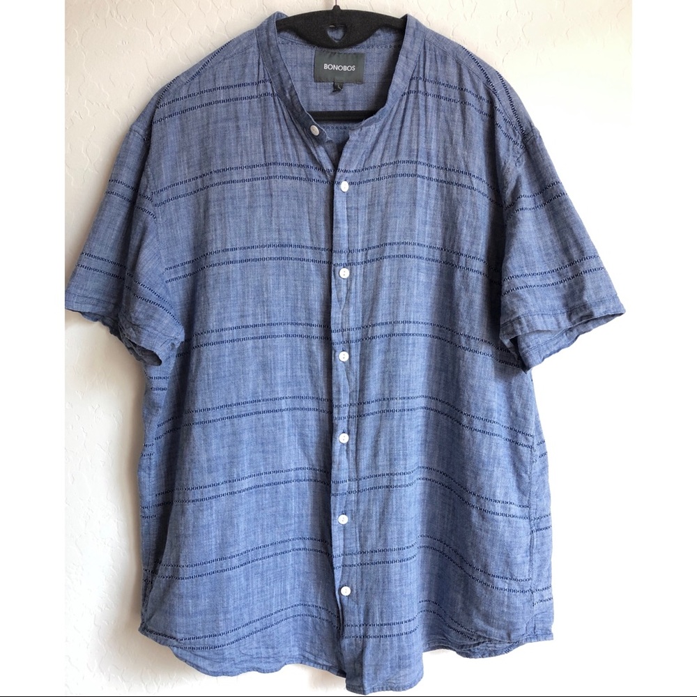 Bonobos Men’s Chambray Embroidered Button Down Shirt - Size Large